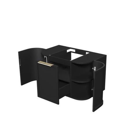 Hampshire 750mm Satin Black Wall Hung Curve Cabinet Only — detail 7