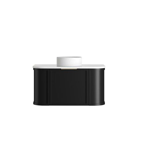 Hampshire 900mm Satin Black Wall Hung Curve Cabinet Only — detail 5