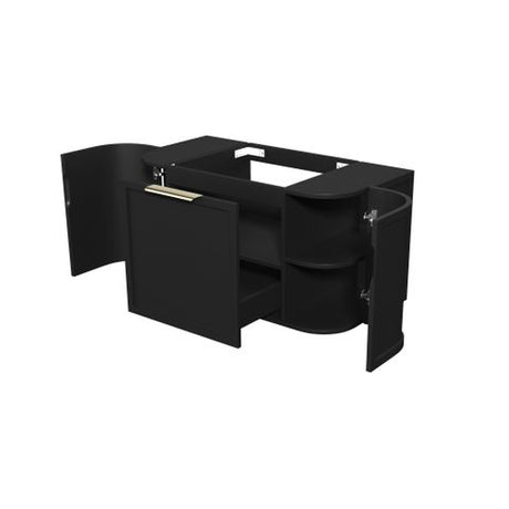 Hampshire 900mm Satin Black Wall Hung Curve Cabinet Only — detail 6