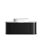 Hampshire 1200mm Satin Black Wall Hung Curve Cabinet Only — detail 2