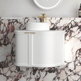 Hampshire 600mm Satin White Wall Hung Curve Cabinet Only — detail 3