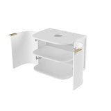 Hampshire 600mm Satin White Wall Hung Curve Cabinet Only — detail 5