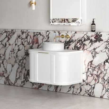 Hampshire 750mm Satin White Wall Hung Curve Cabinet Only — detail 2