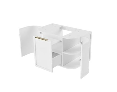Hampshire 750mm Satin White Wall Hung Curve Cabinet Only — detail 6