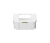 Hampshire 900mm Satin White Wall Hung Curve Cabinet Only — detail 5