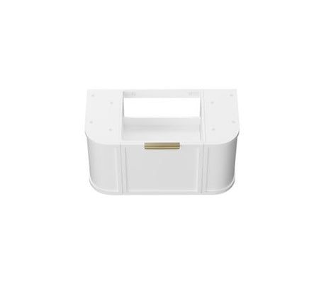 Hampshire 900mm Satin White Wall Hung Curve Cabinet Only — detail 5