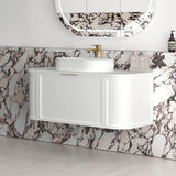 Hampshire 1200mm Satin White Wall Hung Curve Cabinet Only — detail 2
