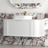 Hampshire 1200mm Satin White Wall Hung Curve Cabinet Only — detail 3