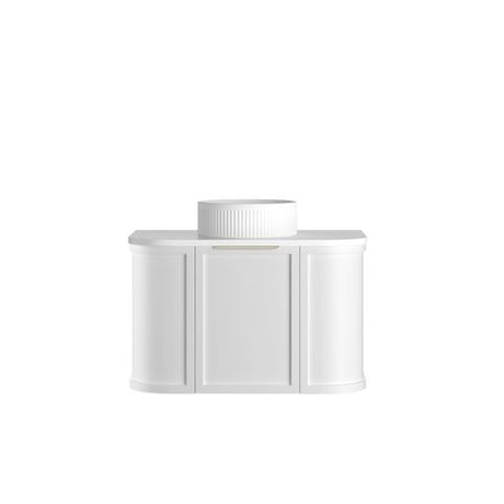 Hampshire 750mm Satin White Wall Hung Curve Vanity with Pure White Top