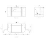 Hampshire 900mm Satin White Wall Hung Curve Vanity with Pure White Top — detail 4