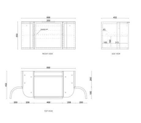 Hampshire 900mm Satin White Wall Hung Curve Vanity with Pure White Top — detail 4