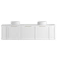 Hampshire 1800mm Satin White Wall Hung Curve Vanity with Pure White Top