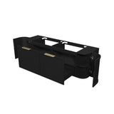 Hampshire 1500mm Satin Black Wall Hung Curve Cabinet Only — detail 5