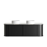 Hampshire 1500mm Satin Black Wall Hung Curve Cabinet Only — detail 7