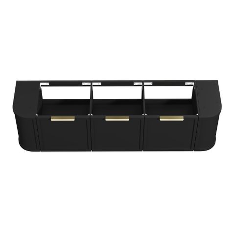 Hampshire 1800mm Satin Black Wall Hung Curve Cabinet Only — detail 4