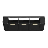 Hampshire 1800mm Satin Black Wall Hung Curve Cabinet Only — detail 4