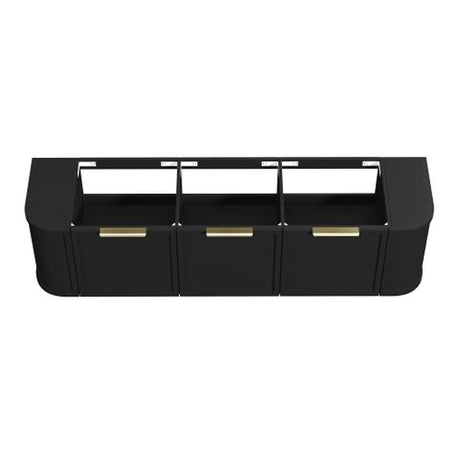 Hampshire 1800mm Satin Black Wall Hung Curve Cabinet Only — detail 4