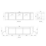 Hampshire 1800mm Satin Black Wall Hung Curve Cabinet Only — detail 5