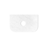 Hampshire 750mm Satin White Wall Hung Curve Vanity with Cloudy Carrara Top — detail 2