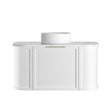 Hampshire 900mm Satin White Wall Hung Curve Vanity with Cloudy Carrara Top