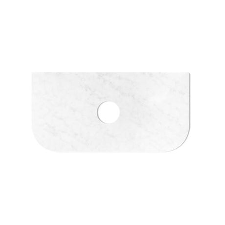 Hampshire 900mm Satin White Wall Hung Curve Vanity with Cloudy Carrara Top — detail 2