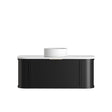 Hampshire 1200mm Satin Black Wall Hung Curve Vanity with Pure White Top