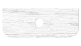 Hampshire 1200mm Satin White Wall Hung Curve Vanity with Natural Carrara Marble Top — detail 2