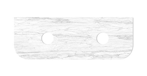 Hampshire 1500mm Satin Black Wall Hung Curve Vanity with Natural Carrara Marble Top — detail 2