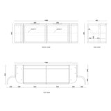Hampshire 1500mm Satin Black Wall Hung Curve Vanity with Natural Carrara Marble Top — detail 4