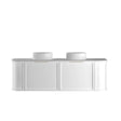 Hampshire 1500mm Satin White Wall Hung Curve Vanity with Natural Carrara Marble Top
