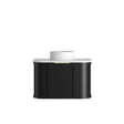 Hampshire 750mm Satin Black Wall Hung Curve Vanity with Natural Carrara Marble Top