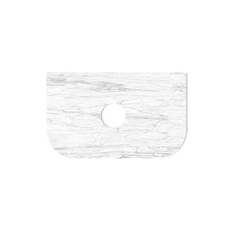 Hampshire 750mm Satin Black Wall Hung Curve Vanity with Natural Carrara Marble Top — detail 3