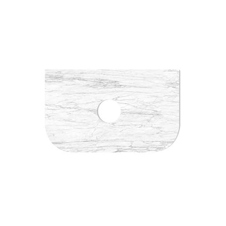 Hampshire 750mm Satin White Wall Hung Curve Vanity with Natural Carrara Marble Top — detail 2