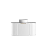 Hampshire 900mm Satin White Wall Hung Curve Vanity with Natural Carrara Marble Top