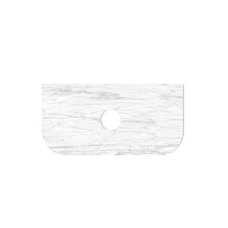 Hampshire 900mm Satin White Wall Hung Curve Vanity with Natural Carrara Marble Top — detail 2