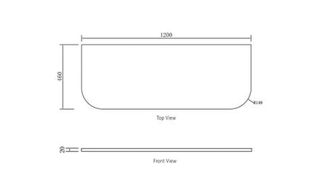 Bondi 1200x460x20 Pure White Top No Hole — detail 2