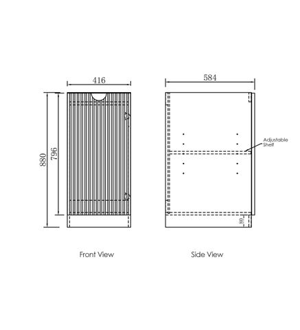 Marlo Laundry 415 Fluted Black Base Cabinet — detail 3