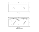 Solid Surface 1200x465x20 Matte White Top Double Bowl — detail 3