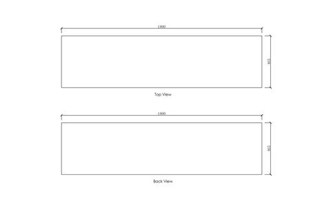 Solid Surface 1800x465x20 Matte White Top No Hole — detail 2