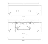 Bondi 1500x460x20 Solid Surface Matte White Top — detail 2