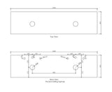 Solid Surface 1800x465x20 Matte White Top — detail 2