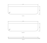 Bondi 1800x460x20 Solid Surface Matte White Top No Hole — detail 2