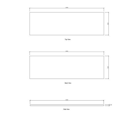 Laundry 1960mm Solid Surface Matte White Top - No Hole — detail 2