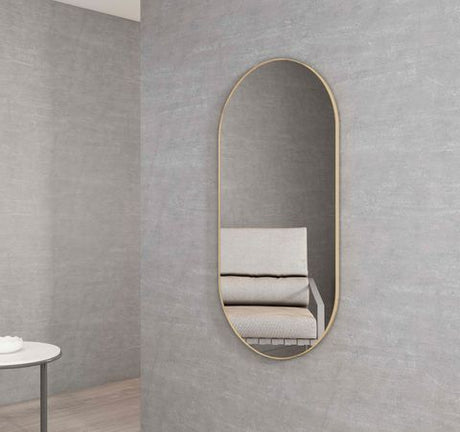Noosa 900(H)x450(W) Gold Metal Frame Tuffi Mirror — detail 2