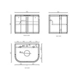 Hampshire 600mm Satin White Wall Hung Curve Vanity with Matte White Top — detail 3