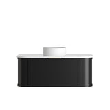 Hampshire 1200mm Satin Black Wall Hung Curve Vanity with Matte White Top