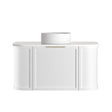 Hampshire 900mm Satin White Wall Hung Curve Vanity with Matte White Top