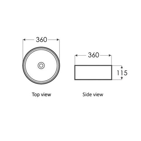 Radius Round 360x360x115 Brown Basin — detail 2