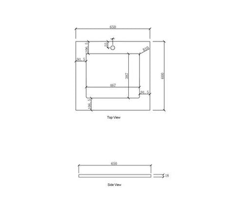 Laundry 650mm Natural Carrara White Marble Top 12TH — detail 3