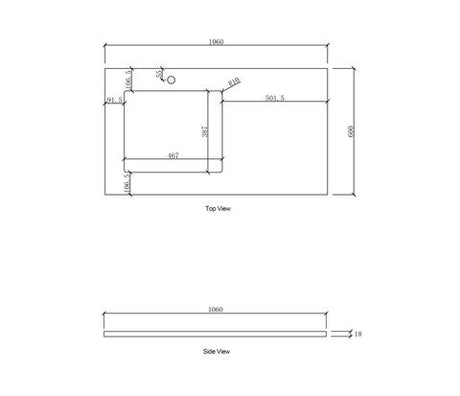 Laundry 1060mm Natural Carrara White Marble Top - Left Bowl 12TH — detail 3